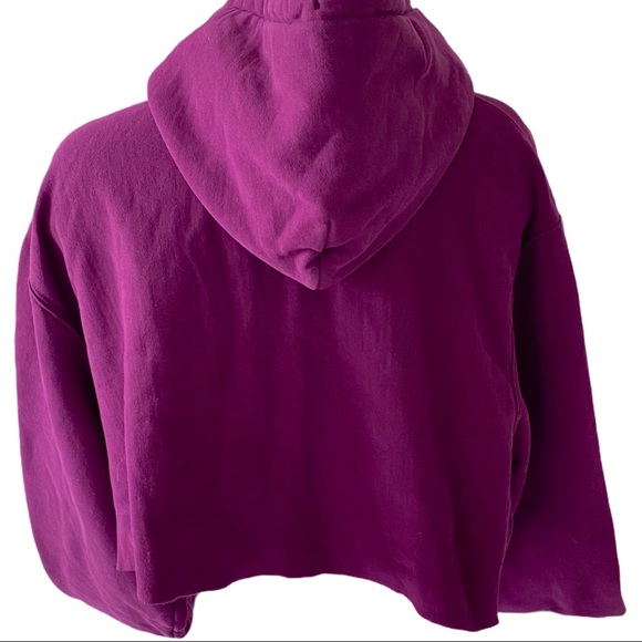 Champion Cropped Reverse Weave Hoodie XL PURPLE - Picture 3 of 5
